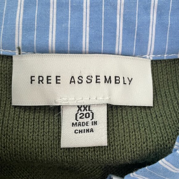 Free Assembly Green Knit Cardigan Jacket Gold Buttons XXL Cotton Blend NWOT - Picture 5 of 11